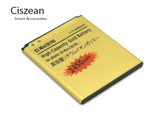 Золотой аккумулятор Ciszean 1x2450 мАч EB425161LU для Galaxy S3 SIII MINI I699 S7562 S9920 I8190 I8160 S7560 J1 Mini J1Mini