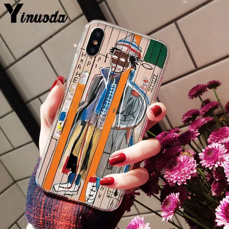 A7 Yinuoda Jean Michel Basquiat Art Graffiti Smart Cover прозрачный мягкий чехол для телефона для iPhone 8 7 6 6S Plus X XS MAX 5 5S SE XR - Цвет: A7