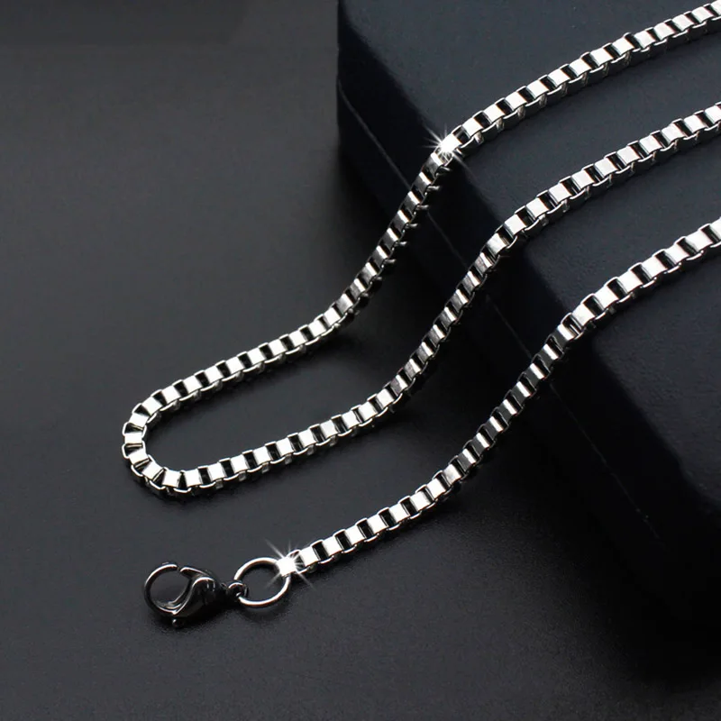 

1mm 2mm 3mm Stainless Steel Box Chain Necklace Fashion Men's Party Jewelry Length 40cm 50cm 55cm 60cm Drop Shipping