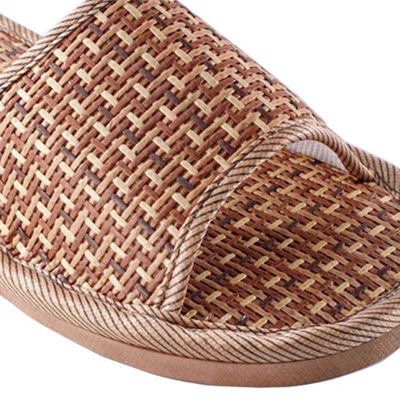 Летние Тапочки из тростника Домашние тапочки Домашняя обувь льняные