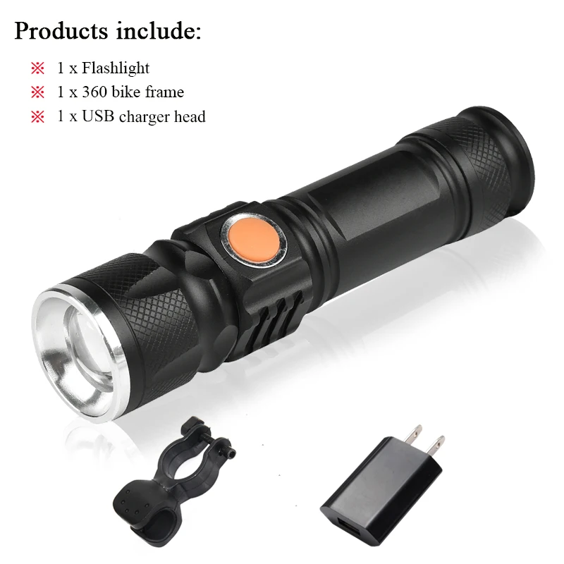 Set B Новинка Мощный CREE XML T6 мини USB светодиодный фонарик Портативный фонарик Перезаряжаемые фонари водонепроницаемый светодиодной вспышкой - Испускаемый цвет: Set B