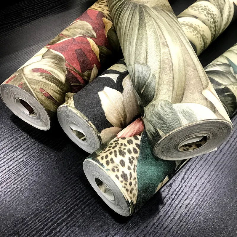 Высококачественная винтажная настенная 3d Бумага в виде леопарда из тропического