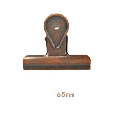red bronze 65mm Ретро бронзовые черные матовые металлические зажимы ласточкин хвост канцелярский бумажный органайзер для документов скоросшиватель зажим школьные офисные принадлежности для хранения - Цвет: red bronze 65mm
