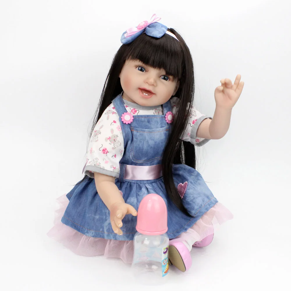 

55cm 22"Silicone Reborn Dolls lifelike soft silicone vinyl newborn modeling dolls princess Toys Kids surprise Birthday Gifts