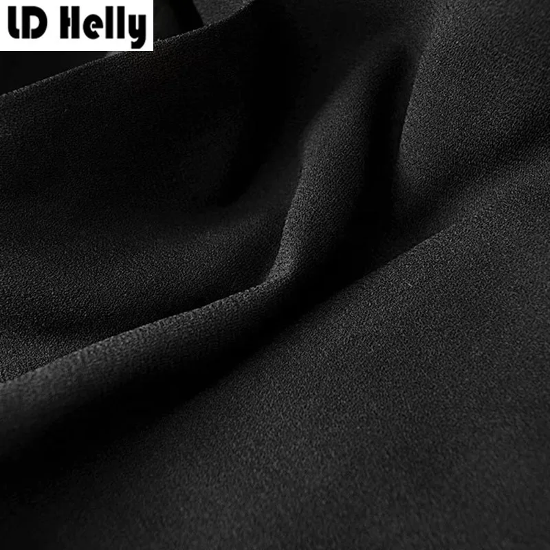 LD Helly Винтаж 2017 Для женщин Цветочный Вышивка черный кимоно куртка Пальто для