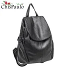 Женский рюкзак из натуральной кожи, черный, с узором под крокодиловую кожу, школьная сумка для девочек, N033