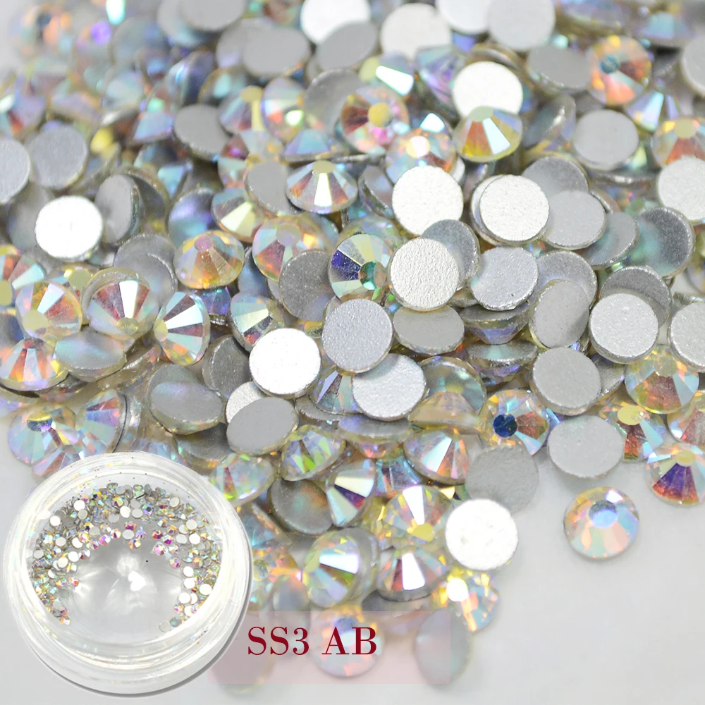 Новый 250 шт./кор. 1 0 мм SS3 прозрачный Ab Цвет 3d Nail Art Украшение для маникюра блестящие