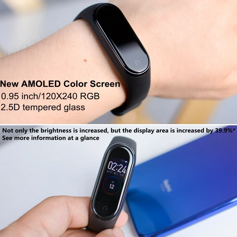 Xiaomi Mi Band 4 смарт браслет 3 AMOLED цветной экран Miband Global Fitness Bluetooth Sport 50ATM