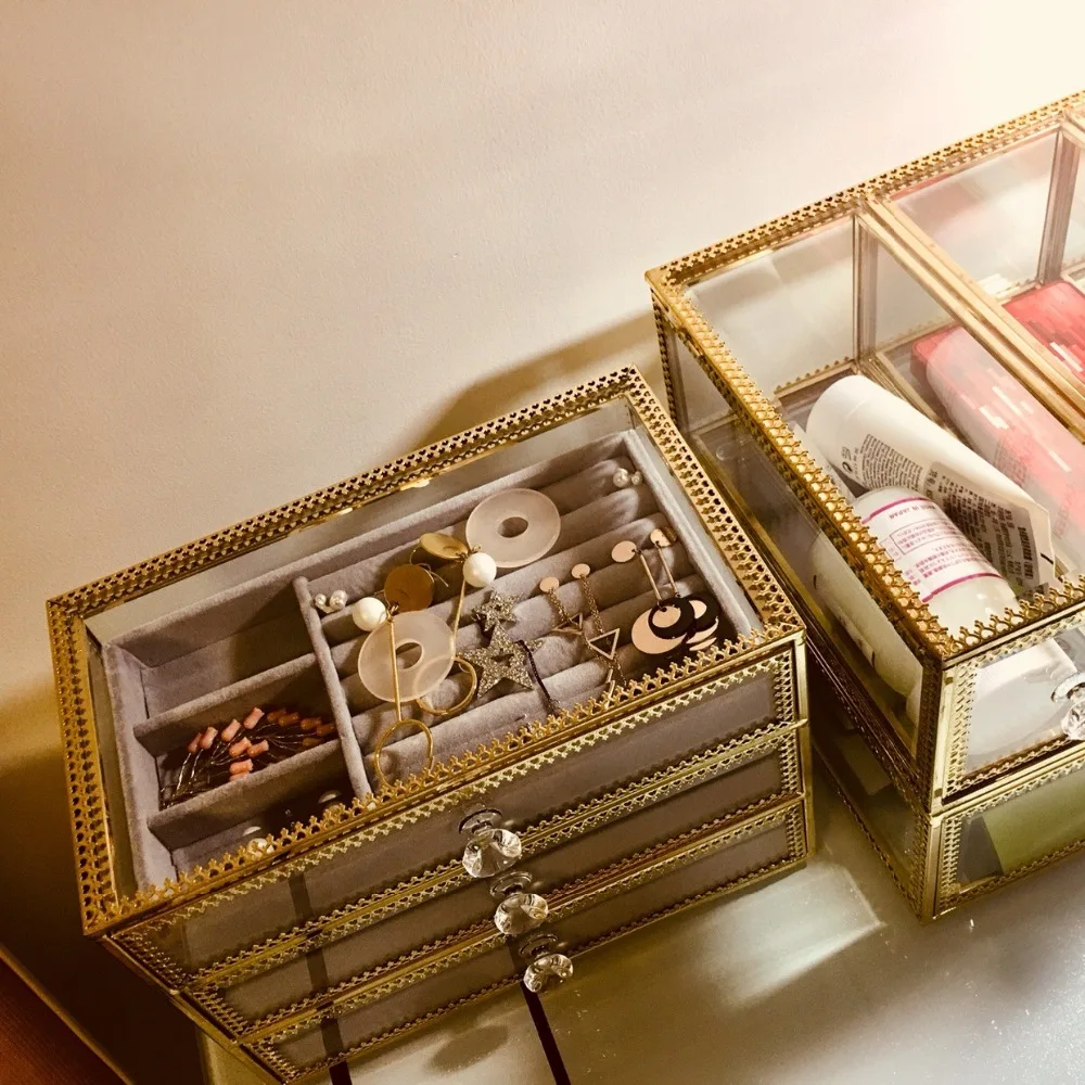 Органайзер для косметики шкатулка хранения ювелирных изделий ручная