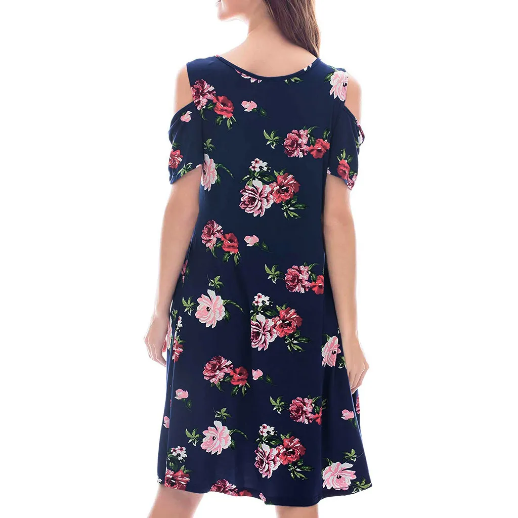 Модное женское платье с цветочным принтом и короткими рукавами для беременных