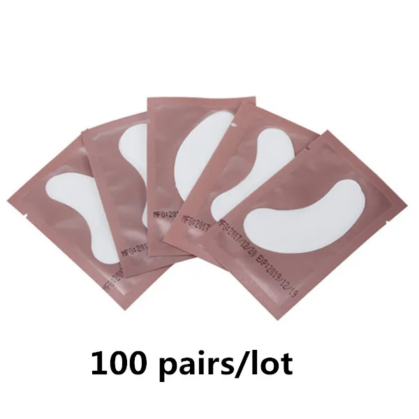 100pink 50/100 Pairs Eye Patch Lashes Extension Paper Patches Under Eye Pads Lash Extension Paper Patches Eye Tips Sticker Wraps Tools - Цвет: 100pink