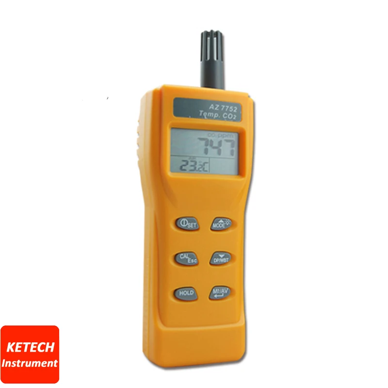 Комнатный измеритель качества воздуха ручной датчик температуры CO2 AZ7752|co2