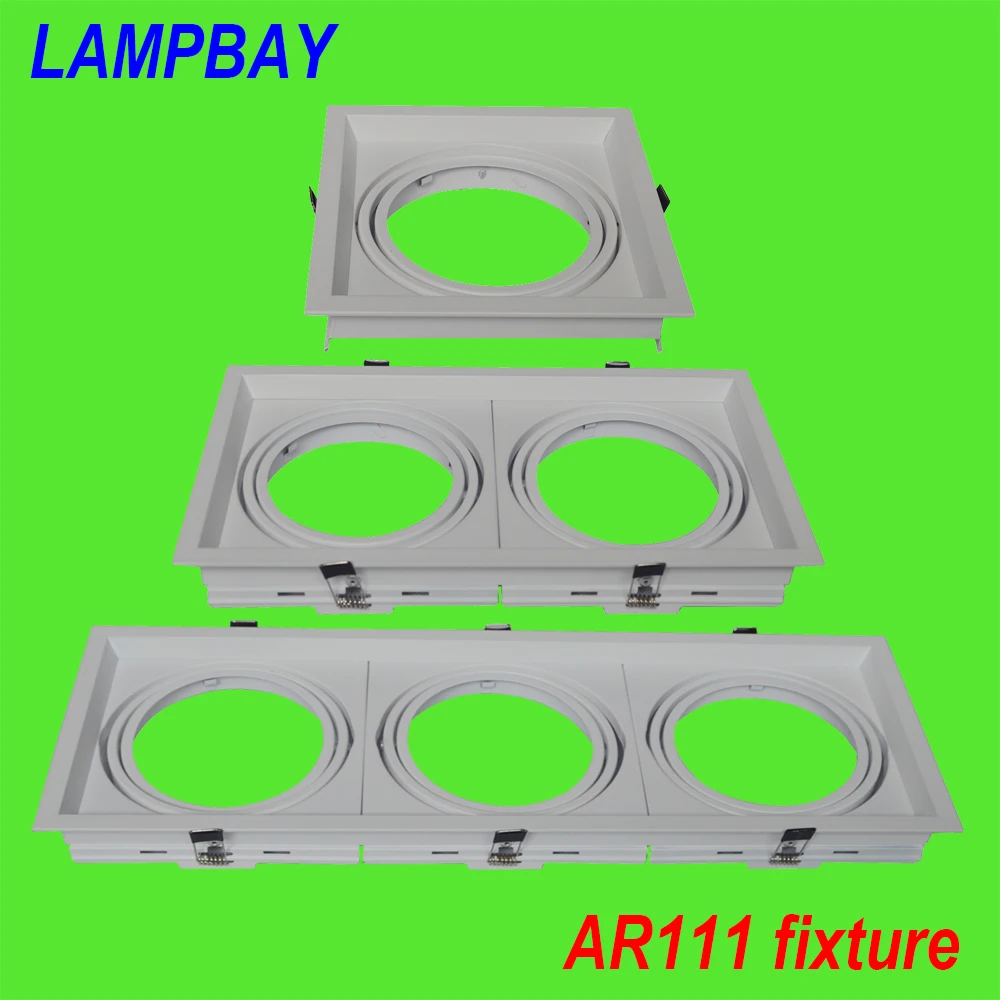 (10 Pack) Free Shipping AR111 fixture aluminum white face QR111 fitting led grille light