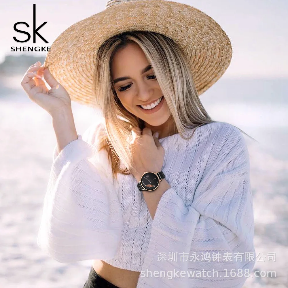 Shengke 2018 новые модные креативные сетевые женские часы двух цветов повседневная