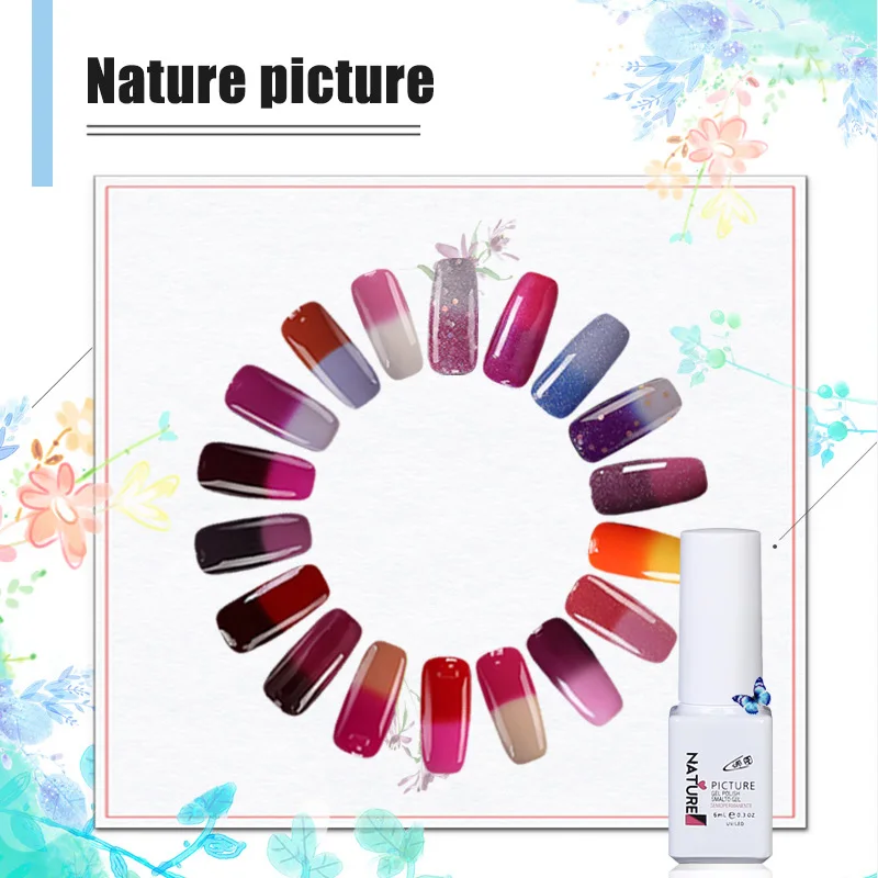 Натуральный рисунок новинка УФ-термо-Гель-лак зимний термальный 60 гель для