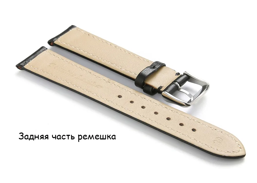 iStrap ремешок для часов натуральная кожа 18мм 19мм 20мм 21мм 22мм ремешки для часов Черный гладкий узор ремень женский Высокое качество Запасной браслет Полированная серебристая пряжка Для мужчин