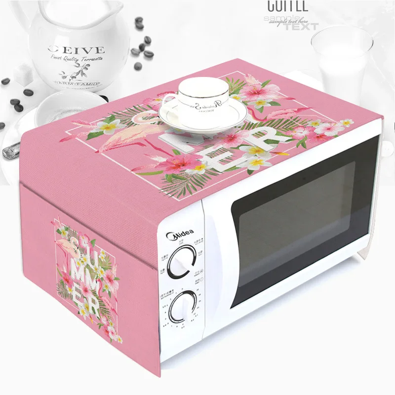 1 шт. креативный пылезащитный чехол для микроволновой печи Kawaii Flamingo Bird из хлопка и