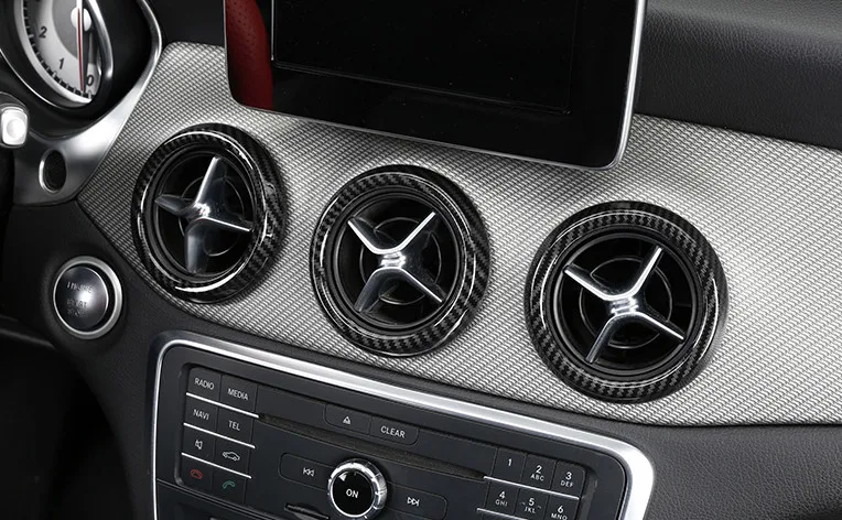 Автомобильный Кондиционер в стиле из углеродного волокна украшение круга ABS для