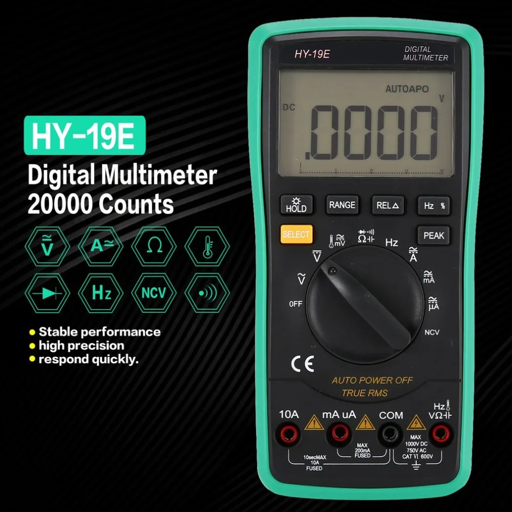Цифровой мультиметр HY 19E DC/AC Напряжение измеритель тока ручной Амперметр Ом