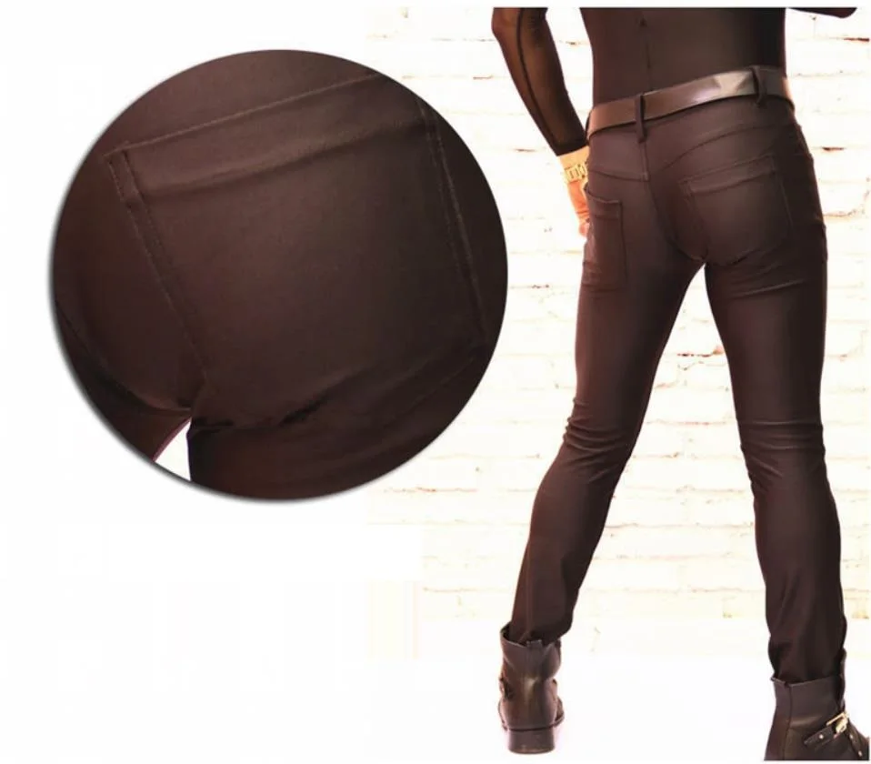 Мужские сексуальные Эластичные Обтягивающие Брюки из спандекса тонкие