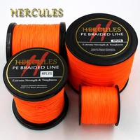 8 strands 100m 300m 500m 1000m 1500m 2000m orange braided fishing line sea saltwater carp fishing weave extreme 100 pe hercules