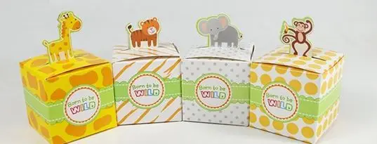Free shipping 50pcs/lot Giraffe/elephant/monkey/tiger animals Candy Box Baby Shower favors Birthday Party Boxes wedding box | Дом и сад