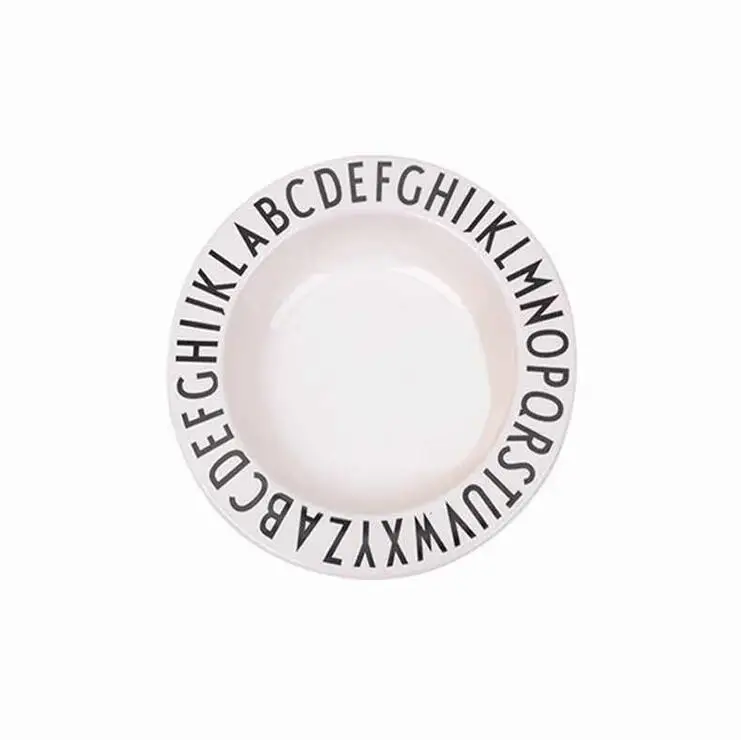 Children's Alphabet Plate Baby Anti-fall Dishes Number Letter Tray Food Supplement Training Triangle Rectangle Tableware 1258 - Цвет: Deep Plate