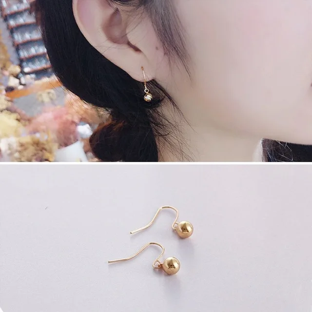 EK150 gold Новая мода Brincos сердце из имитации жемчуга кристалл цветок лук лист Крылья ангела серьги-гвоздики геометрической формы для женщин ювелирные изделия Bijoux - Окраска металла: EK150 gold