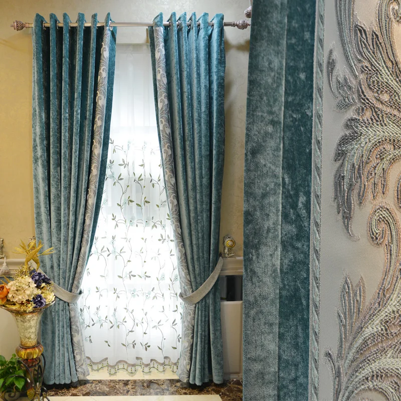 Роскошные шенилловые занавески в дворцовом стиле на заказ итальянские марлевые