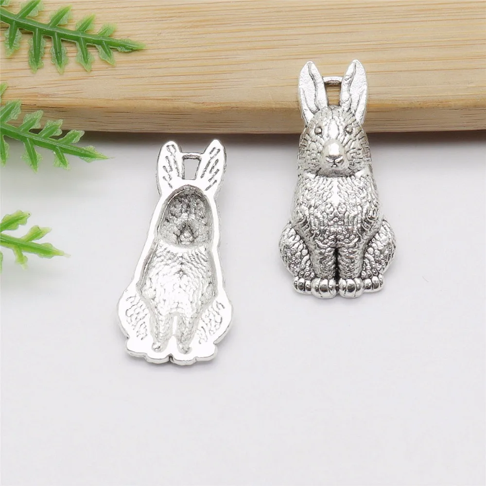

Wholessale 62pcs/lot Vintage Silver Rabbit Charms fit DIY Bracelet Pendants Jewelry Making Jewelry Findings