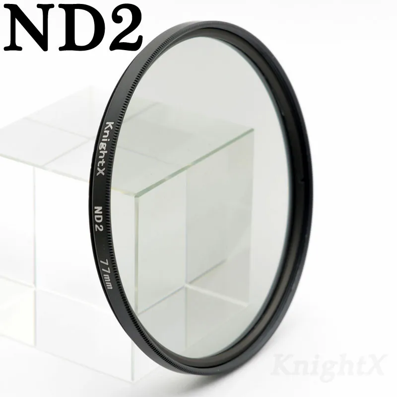 ND2 Filter KnightX ND2 ND4 ND8 ND16 ND 52 мм 58 мм 67 мм 77 мм фильтр для объектива камеры для canon eos sony nikon dslr kit 18-200 60d 200d 1300d - Цвет: ND2 Filter