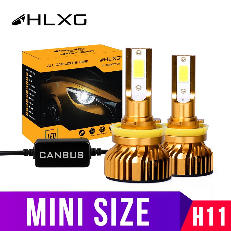 Hlxg 2 шт. мини H1 H11 HB3 HB4 9006 H4 H7 светодиодные CANBUS Ошибка Бесплатный комплект анти emc