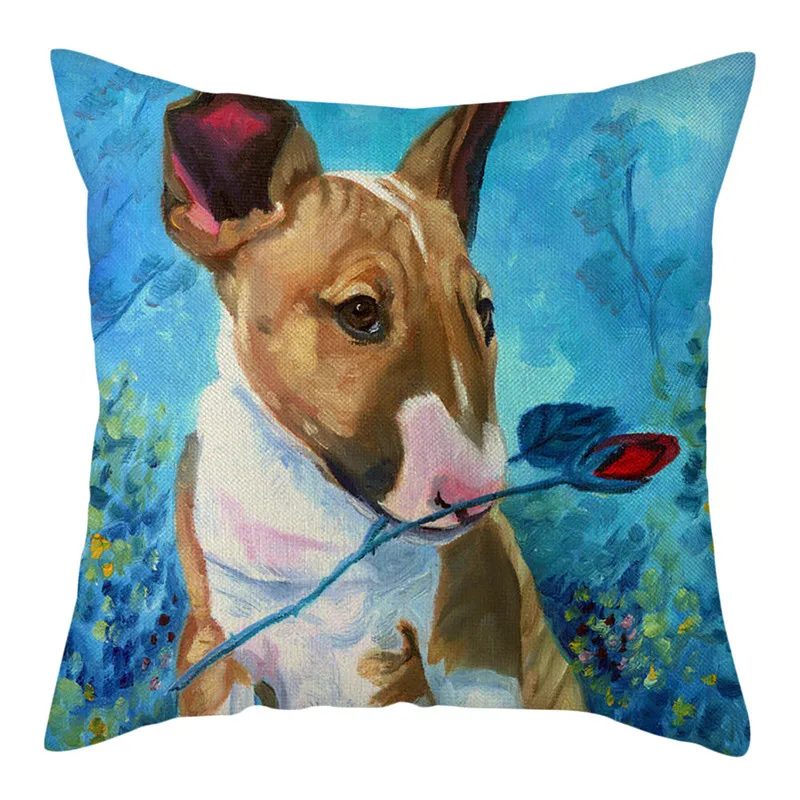 Льняная наволочка для подушки Fuwatacchi с изображением милой собаки Мак корги Хаски