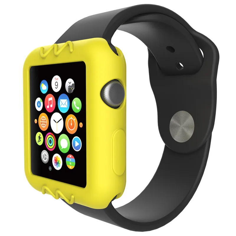 Яркие силиконовые часы чехол Защитный для Apple Watch iwatch 38/42 мм серия 1/2 универсальные