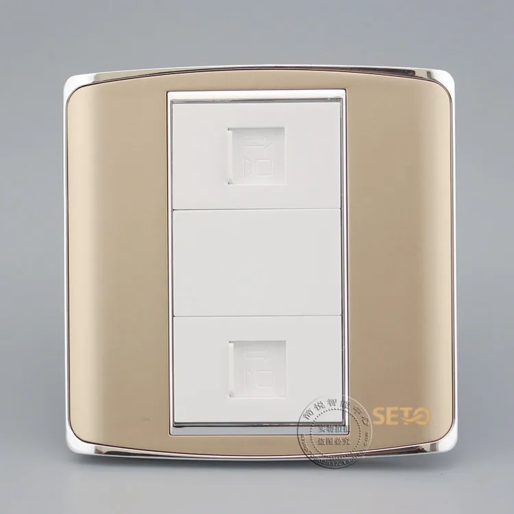 

Двойная сетевая Ethernet-розетка RJ45 CAT6 цвета шампанского
