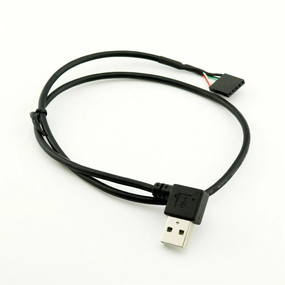 1 шт. USB 2.0 мужчина прямым углом к Dupont 5 Булавки женский коннектора материнской платы кабель 50 см/1.5ft