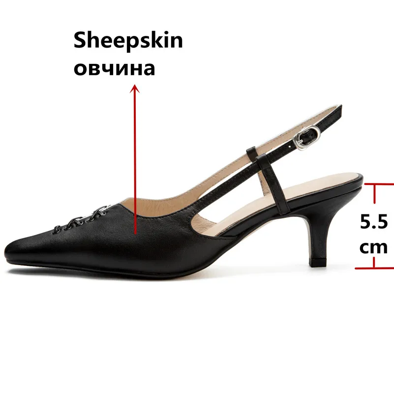 Женские винтажные сандалии FEDONAS на тонком каблуке с острым носком из натуральной