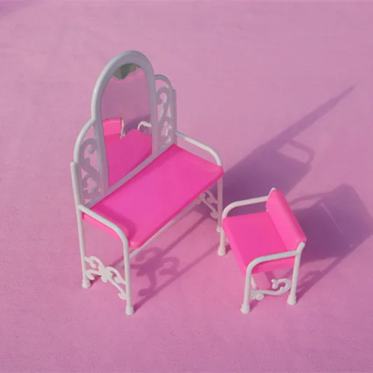 Высококачественная мебель для кукол Розовый Туалетный столик с табуретом куклы