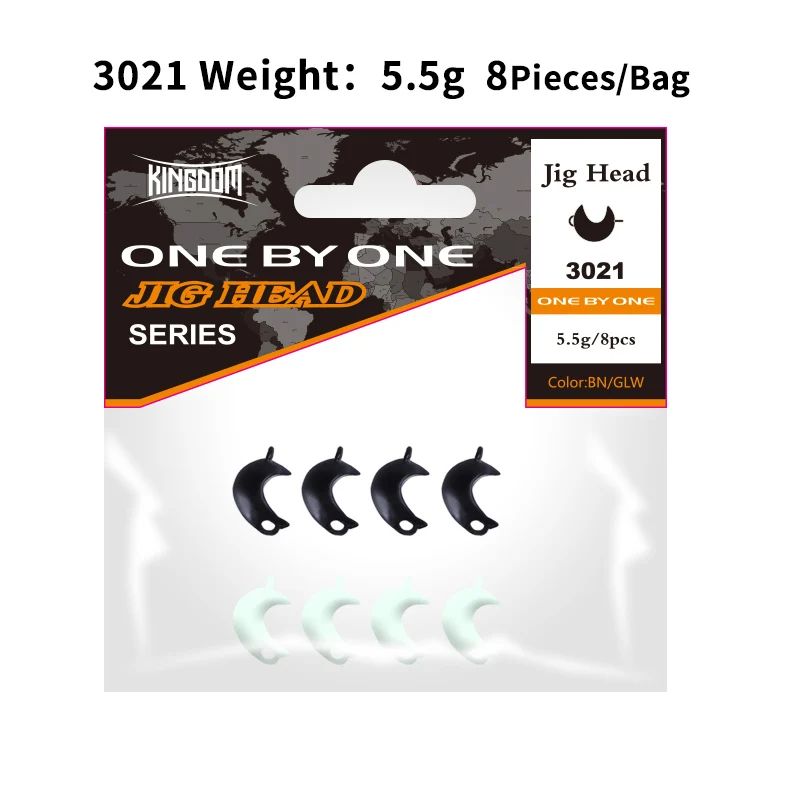 3021-5.5g-8 Kingdom Crank Jig Head Крючки рыболовные один крючок высокое качество снасти свинцовая головка джиг приманка твердая приманка мягкий червь джиг крючок для рыбалки - Цвет: 3021-5.5g-8