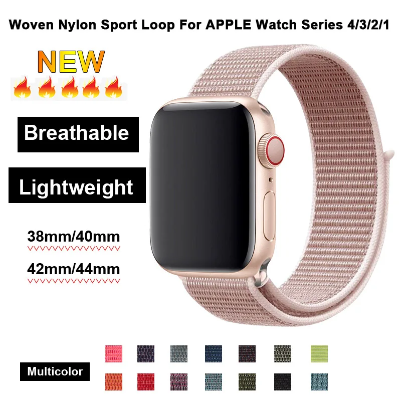 Абрикосовый спортивный нейлоновый ремешок 44 мм 40 мм для Apple Watch 4 тканевый ремешок 42 мм 38 мм для Iphone серии 3
