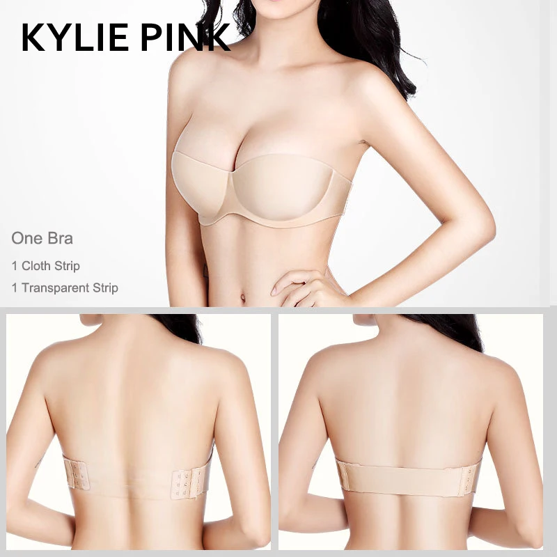 Женский невидимый бюстгальтер KYLIE розовый бесшовный без бретелек получашечка