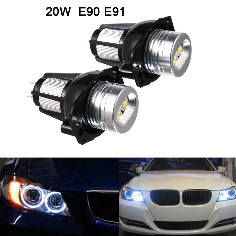 2 шт./лот 1200LM 20 Вт Автомобильные фары светодиодные ангельские глазки кольцо