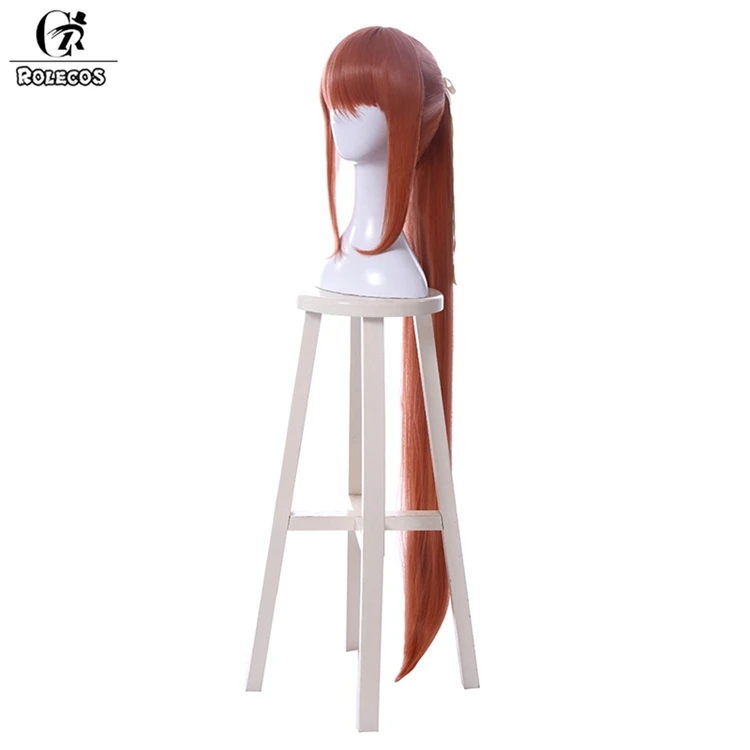ROLECOS Doki Literature Club Косплей волосы Monika Косплей головные уборы игра Cos длинные красные пони синтетические волосы аксессуары