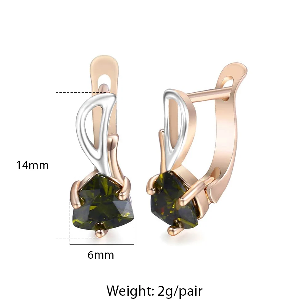 Davieslee 5Pcs/Set Teardrop Leaf Paved CZ Earrings for Women Cubic Zirconia 585 Rose Gold Filled Womens Elegant Earrings DGEF02