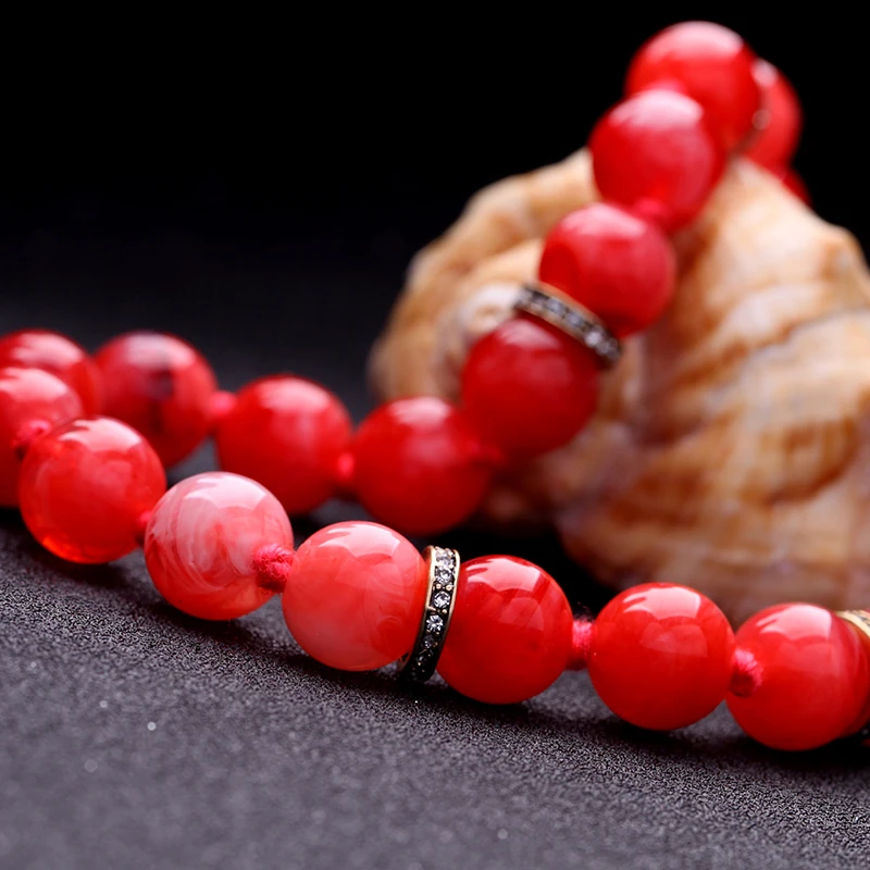 Оптовая цена 2017 красные акриловые бусы ожерелье Хрустальная Магнитная застежка