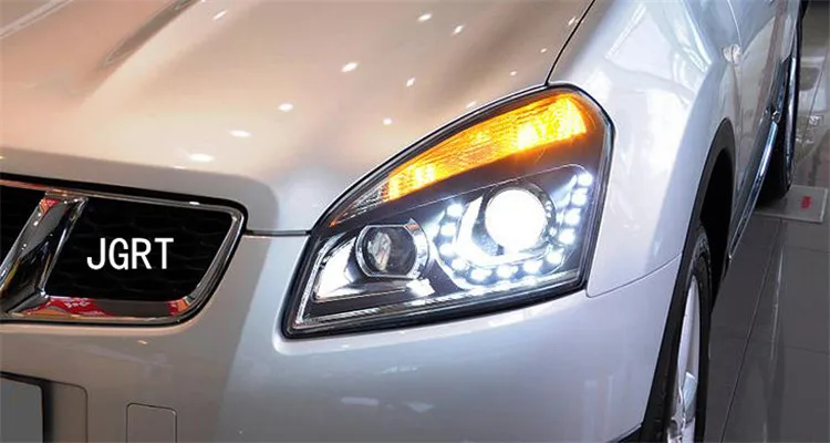 2 шт. светодиодный фонарь для Nissan Qashqai 2010-2013 Автомобильный светодиодный фонарь с двойным ксеноновым объективом автомобильные аксессуары дневные ходовые огни