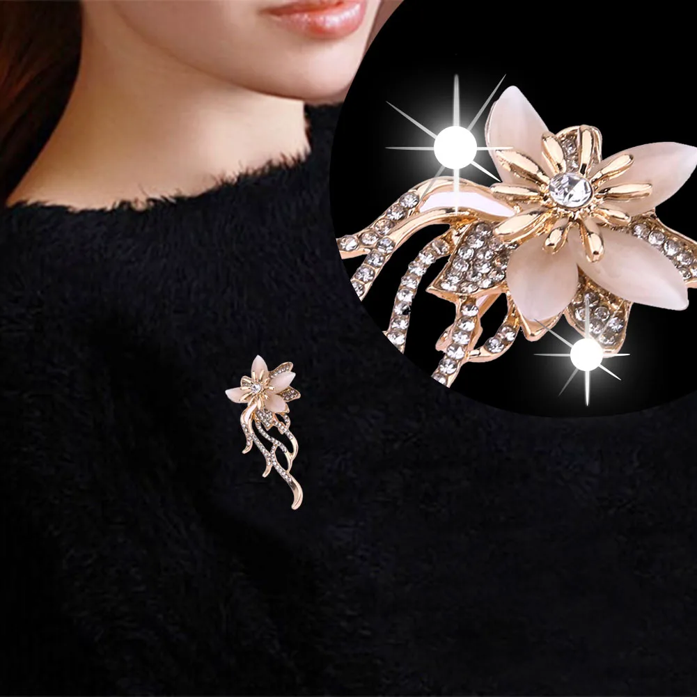 День Святого Валентина звезда цветок брошь булавки сплав с кисточкой Опаловая