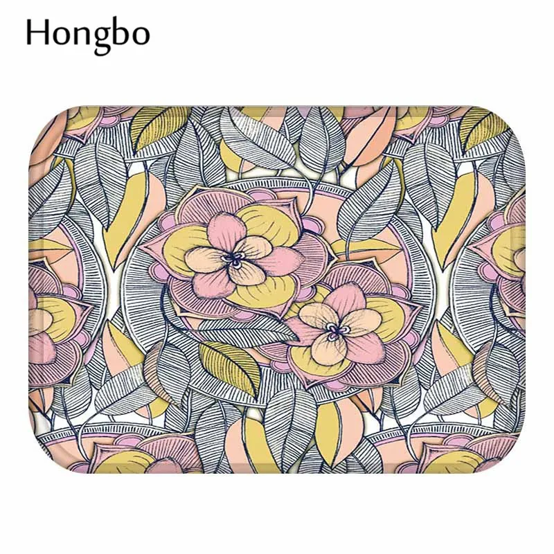 Винтажный входной коврик Hongbo противоскользящий Придверный женские цветочные