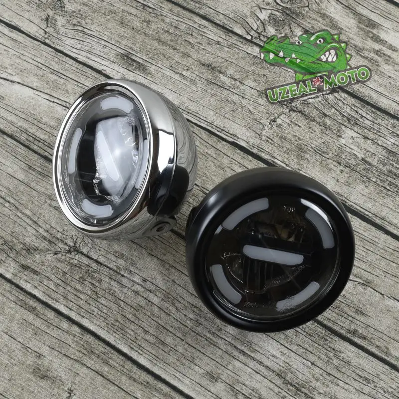 Универсальные мотоциклетные фары Дневные светильник светодиодный полный луч и