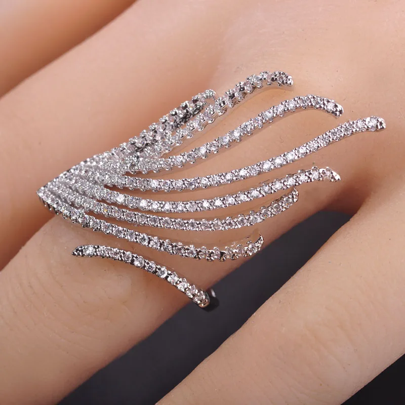 Благородные обручальные кольца для женщин циркониевые в форме огненного хвоста